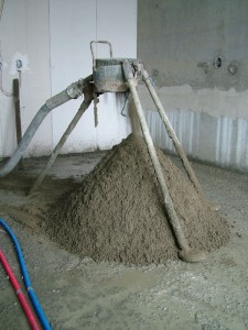 Zand en cement Dekvloer